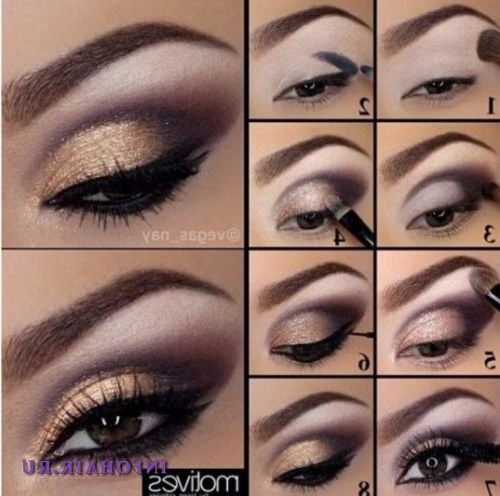 Коричневый макияж глаз: чувственный smoky eyes и золотые стрелки. Совершенно завораживающий лук! Коричневый макияж глаз: чувственный smoky eyes и золотые стрелки. Совершенно завораживающий лук!