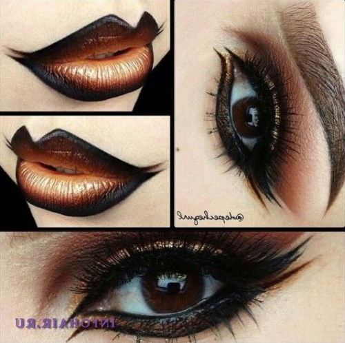 Коричневый макияж глаз: чувственный smoky eyes и золотые стрелки. Совершенно завораживающий лук! Коричневый макияж глаз: чувственный smoky eyes и золотые стрелки. Совершенно завораживающий лук!