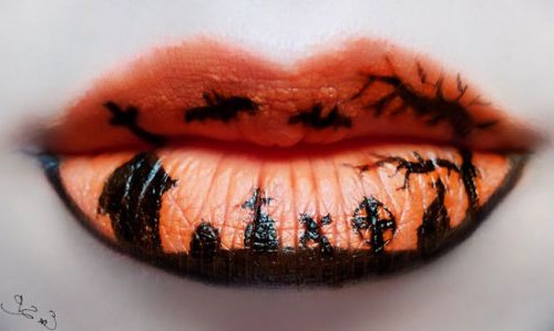 Макияж губ на Хэллоуин - темные, и в то же время стильные образы