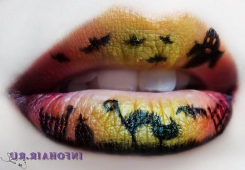 Макияж губ на Хэллоуин - темные, и в то же время стильные образы