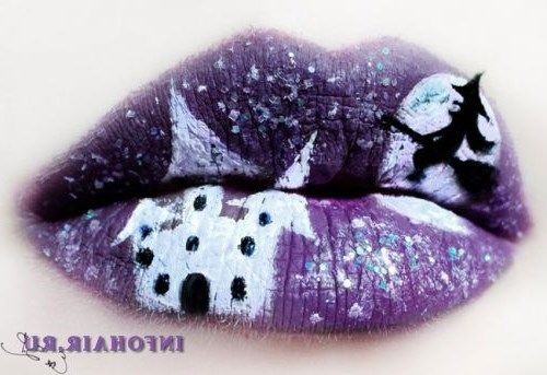 Макияж губ на Хэллоуин - темные, и в то же время стильные образы