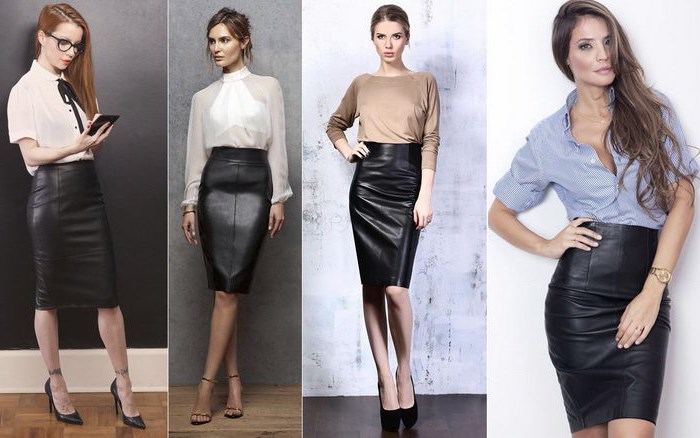 С чем носить кожаную юбку, чтобы выглядеть эффектно