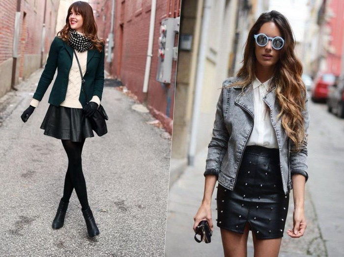 С чем носить кожаную юбку, чтобы выглядеть эффектно