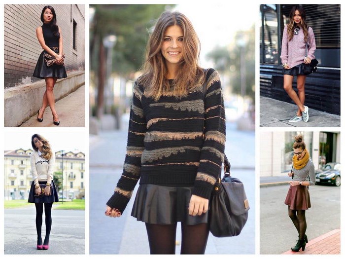 С чем носить кожаную юбку, чтобы выглядеть эффектно