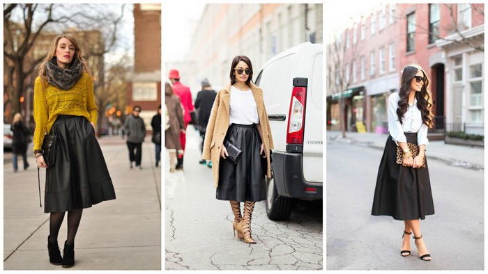 С чем носить кожаную юбку, чтобы выглядеть эффектно