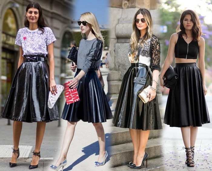 С чем носить кожаную юбку, чтобы выглядеть эффектно