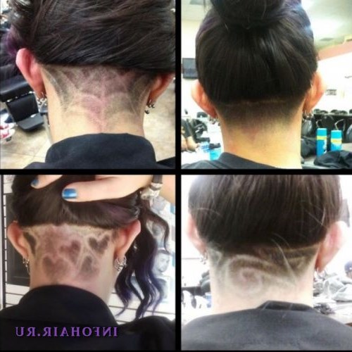 Выбритые узоры на затылке. Идеи оригинальной внешности