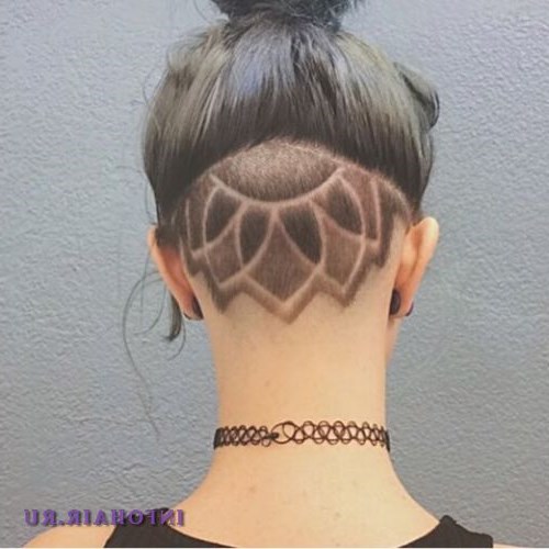 Выбритые узоры на затылке. Идеи оригинальной внешности