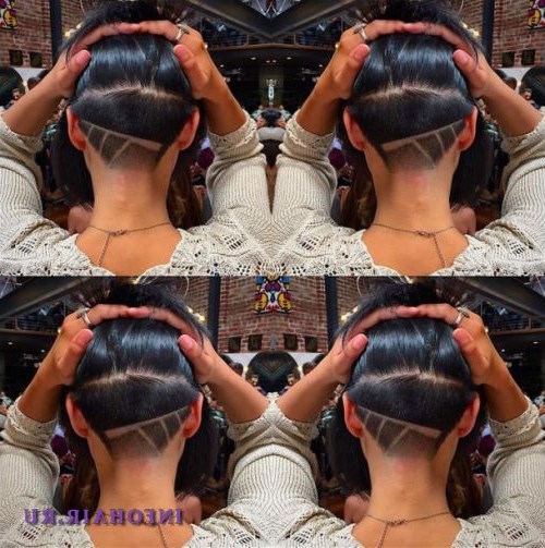 Выбритые узоры на затылке. Идеи оригинальной внешности